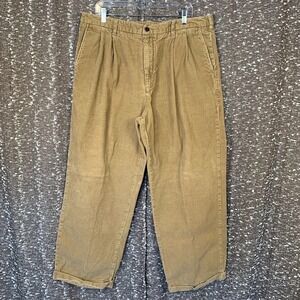 Vintage Duck Head Tan Corduroy Cuffed Dress Pants Men's 40x30